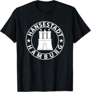 T-Shirt mit einem Hamburg Wappen und der Aufschrift Hansestadt Hamburg